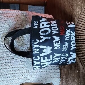 Macy*s New York small tote bag, black/white/red